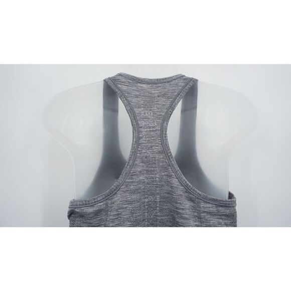 Lululemon Swiftly Tech Racerback Tank Top Heathered Slate Grey White Size 8 - Picture 8 of 9